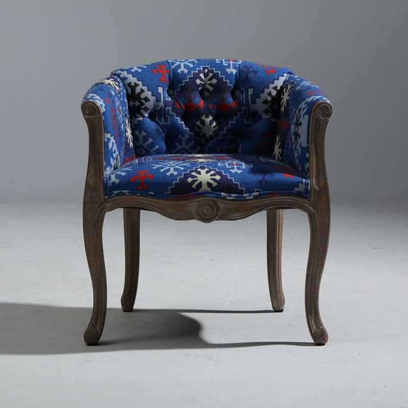 Farmhouse Fabric Home Arm Chair Matte Finish Solid Back Dining Chair