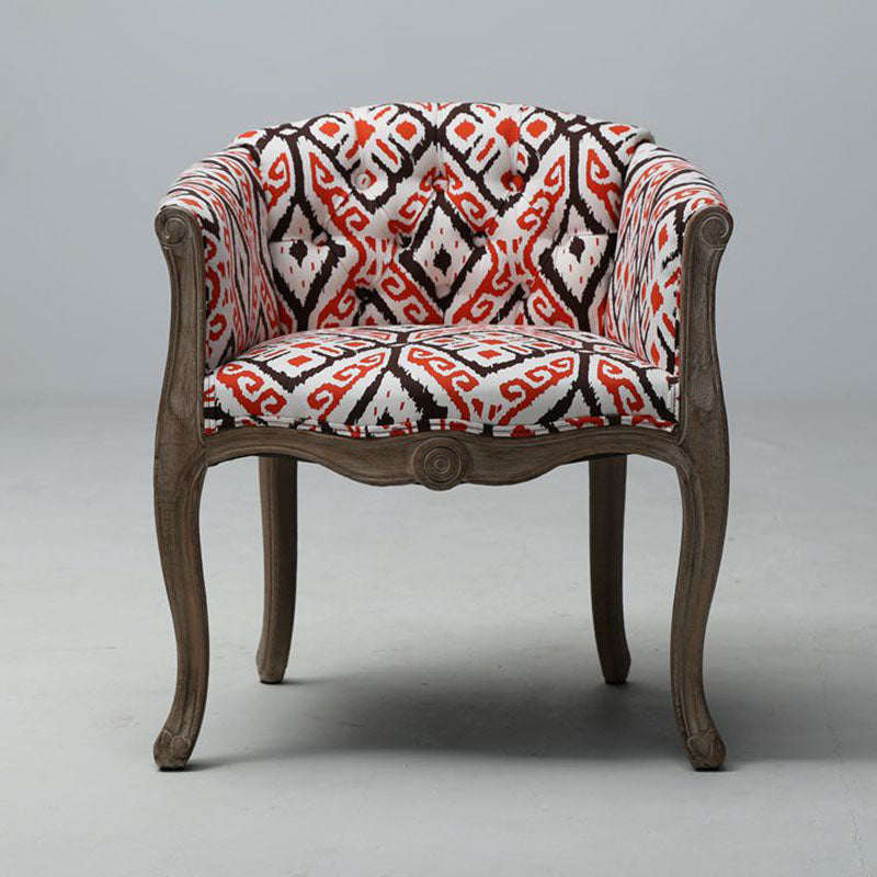 Farmhouse Fabric Home Arm Chair Matte Finish Solid Back Dining Chair