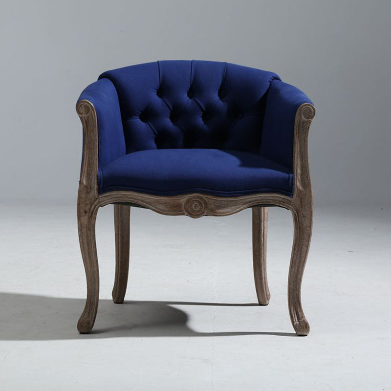 Farmhouse Fabric Home Arm Chair Matte Finish Solid Back Dining Chair