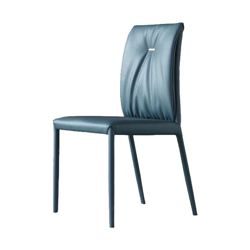 Contemporary Design Leather Dining Chairs Armless Solid Back Chair