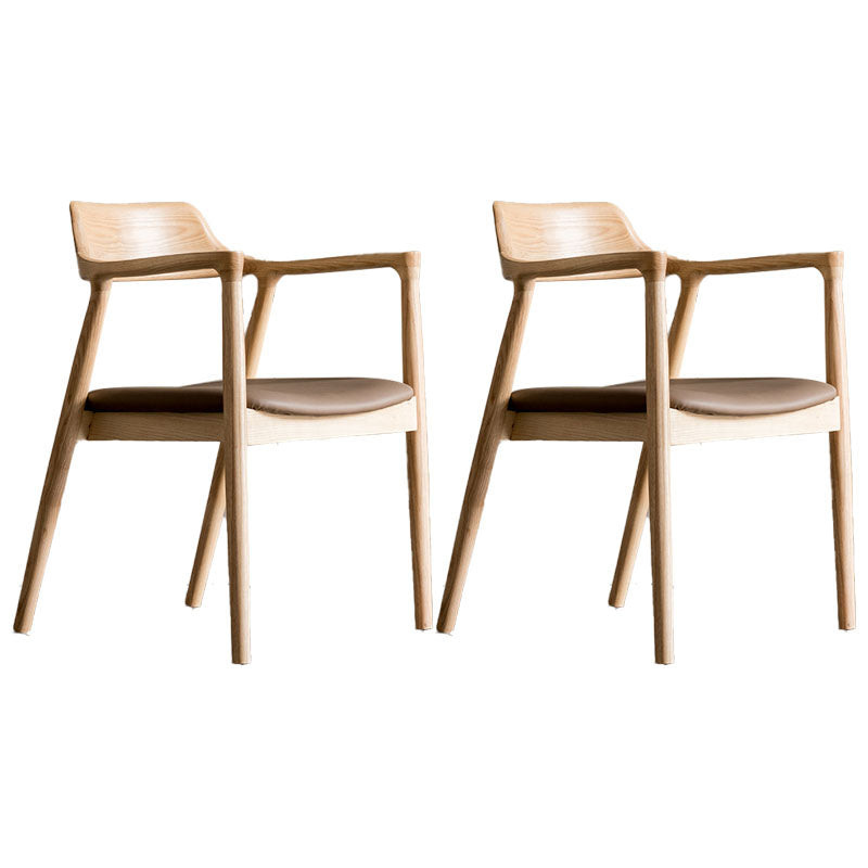 Arm Chair Traditional Style Dining Open Back Chair with Wooden Legs