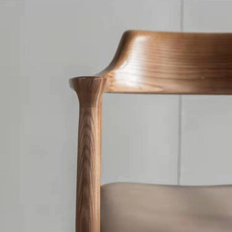 Arm Chair Traditional Style Dining Open Back Chair with Wooden Legs