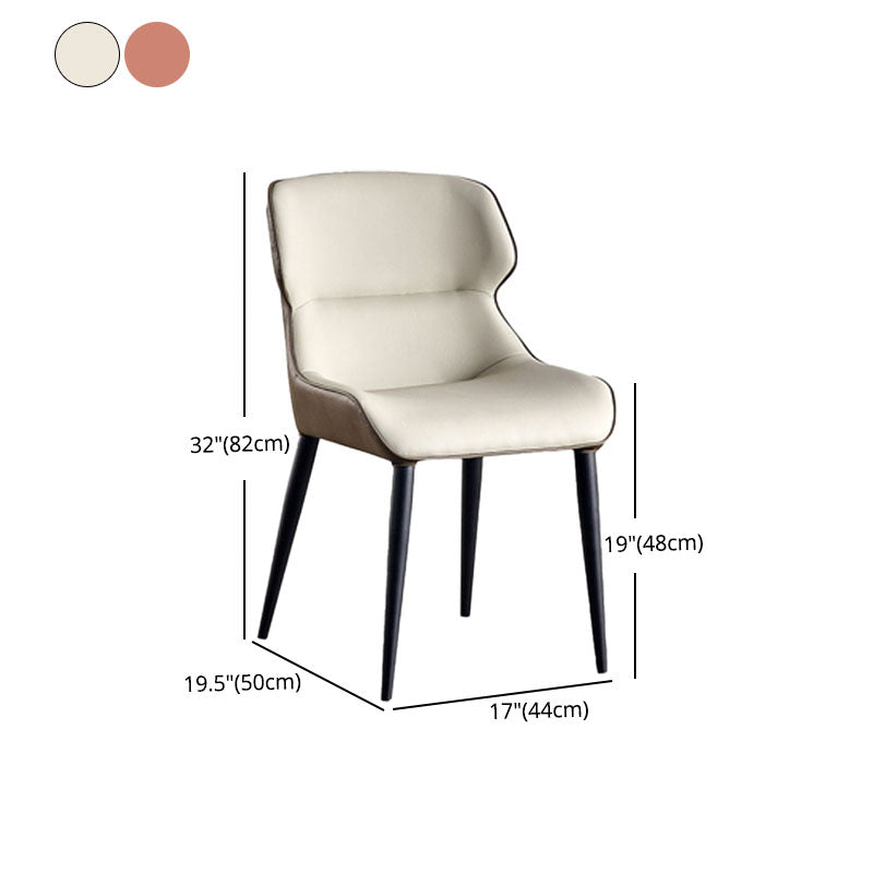 Leather Dining Chair Industrial Style Wingback Arm Dining Chair for Home