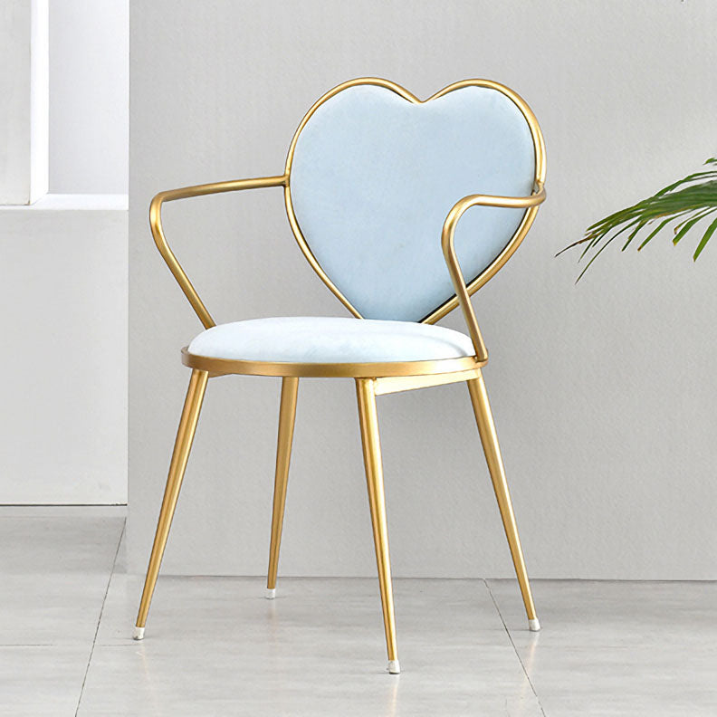 Scandinavian Style Velvet Dining Chairs for Home Arm Solid Back Dining Side Chair