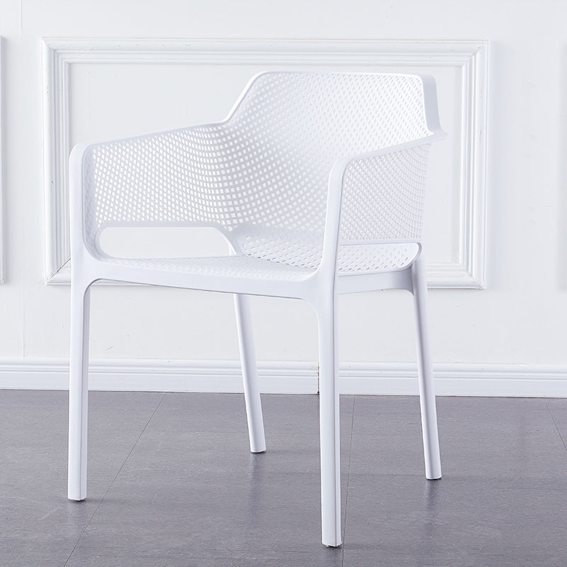 Contemporary Stackable Chair Dining Arm Chairs with Plastic Legs
