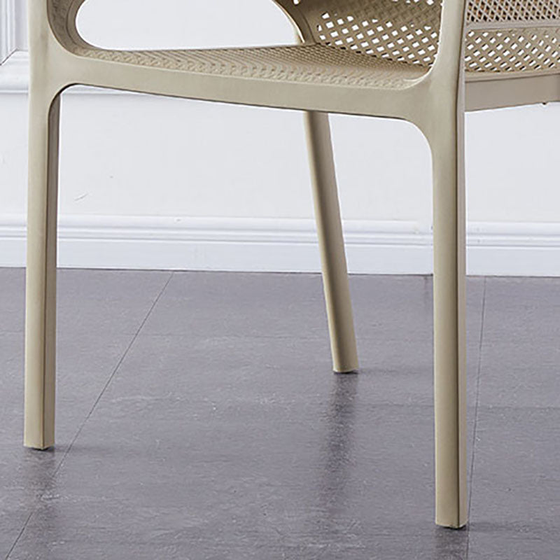 Contemporary Stackable Chair Dining Arm Chairs with Plastic Legs