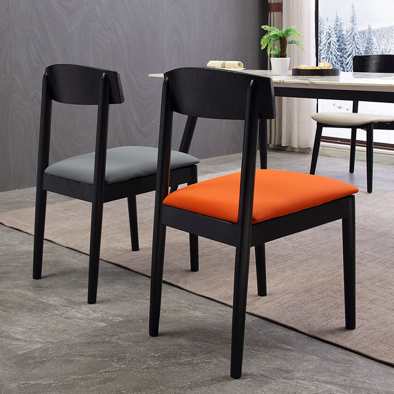 Industrial Oak Open Side Chair Matte Finish Wood Dining Chair