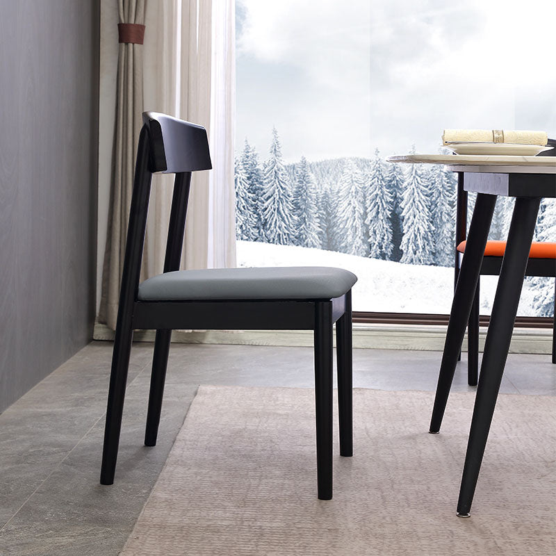 Industrial Oak Open Side Chair Matte Finish Wood Dining Chair