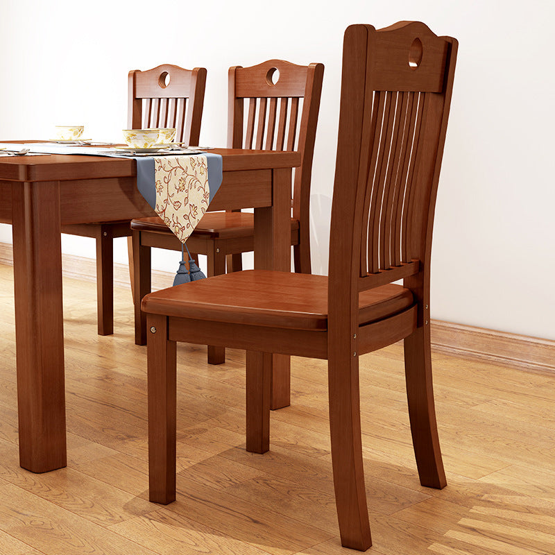 Traditional Style Chair Dining Kitchen Armless Chairs with Wooden Legs