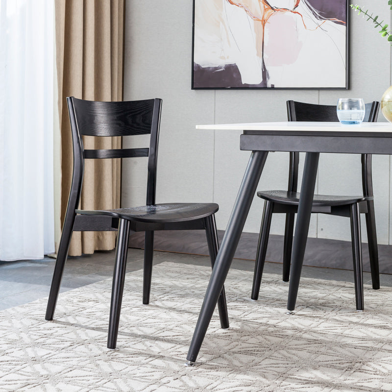 Industrial Home Open Back Chair Matte Finish Wood Dining Chair