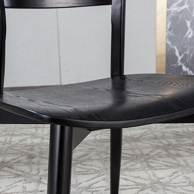 Industrial Home Open Back Chair Matte Finish Wood Dining Chair