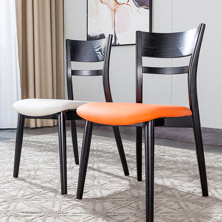 Industrial Home Open Back Chair Matte Finish Wood Dining Chair