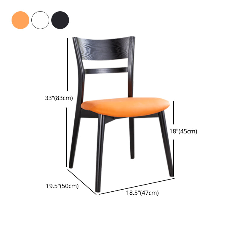 Industrial Home Open Back Chair Matte Finish Wood Dining Chair