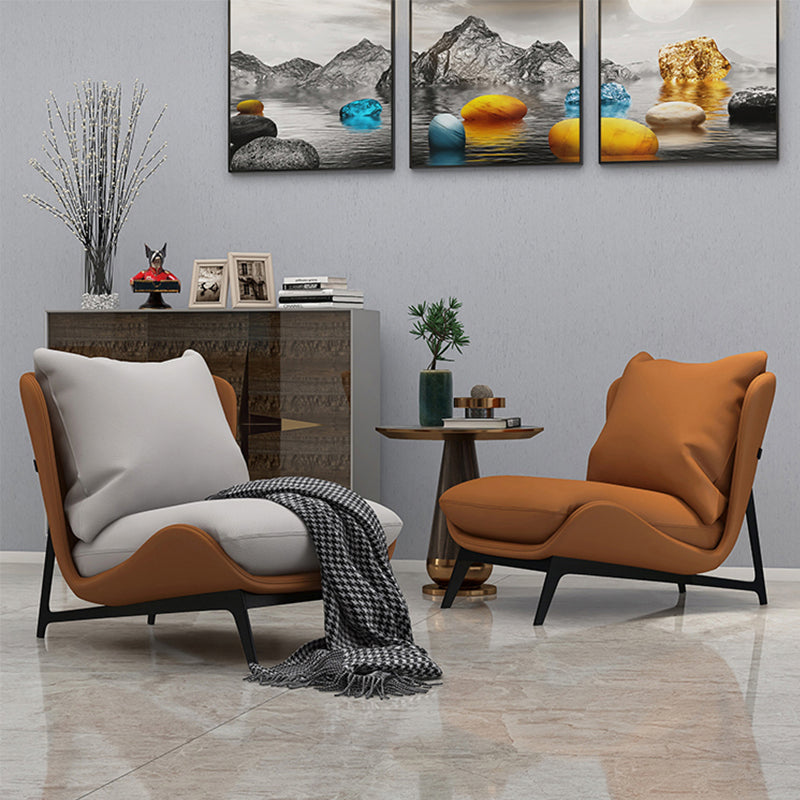 Industrial Style 26.77" Wide Pillow Back  Armless Lounge Chair