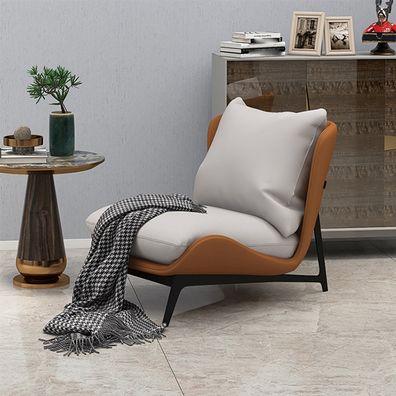 Industrial Style 26.77" Wide Pillow Back  Armless Lounge Chair