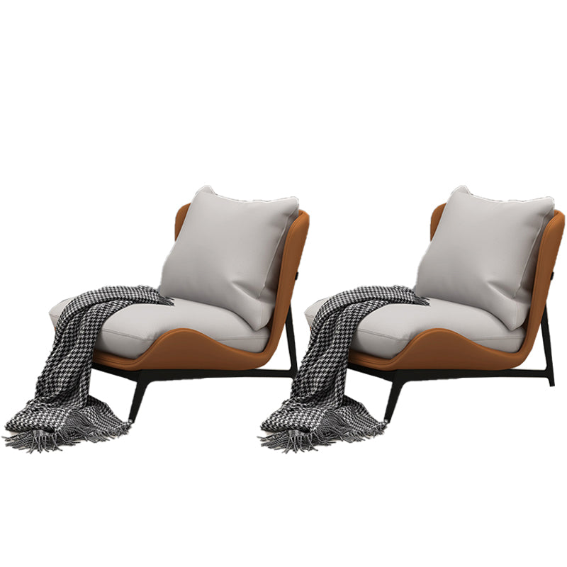 Industrial Style 26.77" Wide Pillow Back  Armless Lounge Chair