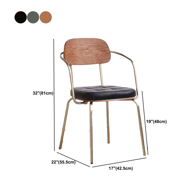 21.85" Wide Industrial Style Single Sofa Chair Basic Four Leg Fixed Back Arm Chair