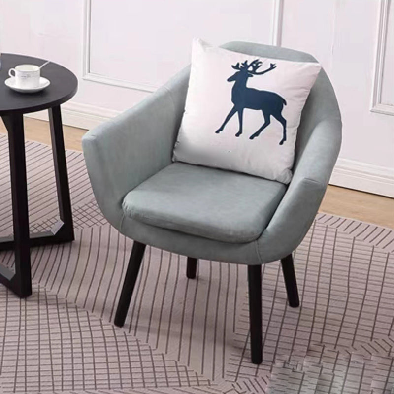 27.56" Wide Faux Leather Pillow Back Flared Arms Arm Sponge 4 Legs Chair