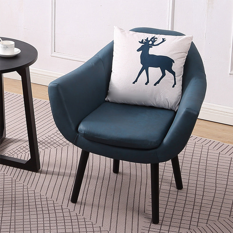 27.56" Wide Faux Leather Pillow Back Flared Arms Arm Sponge 4 Legs Chair