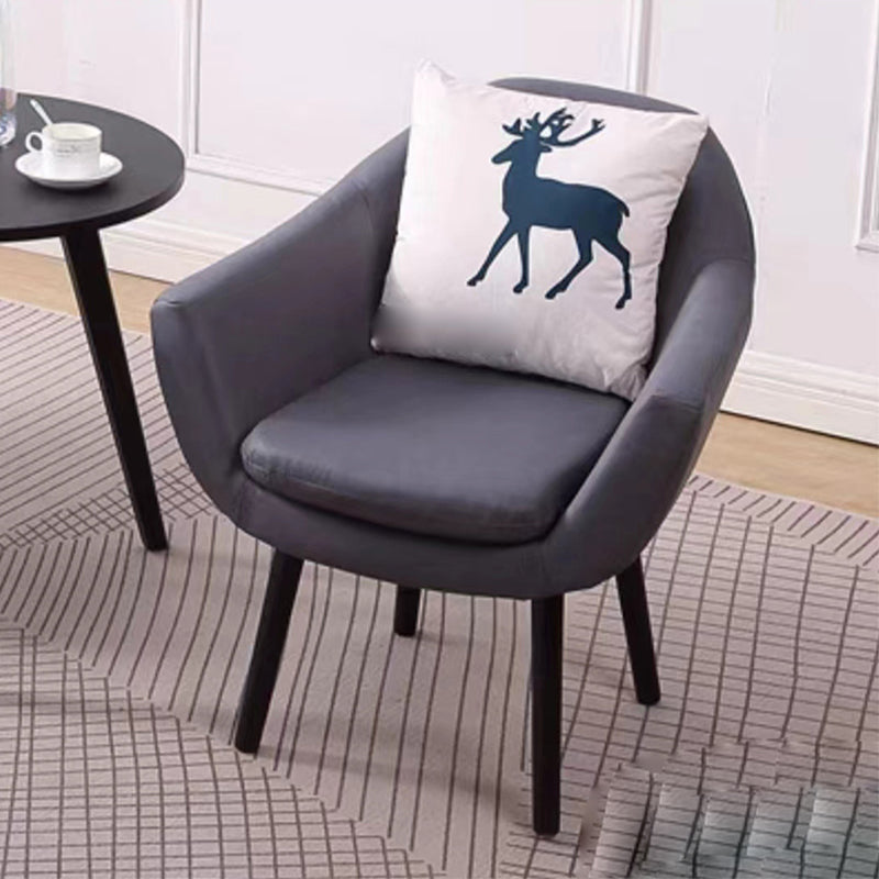 27.56" Wide Faux Leather Pillow Back Flared Arms Arm Sponge 4 Legs Chair