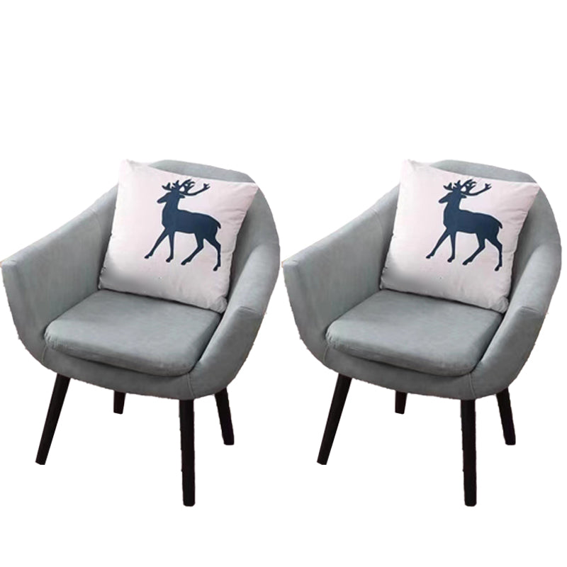 27.56" Wide Faux Leather Pillow Back Flared Arms Arm Sponge 4 Legs Chair