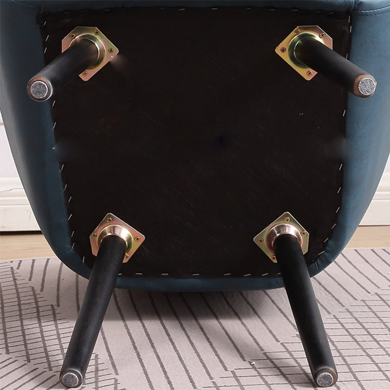 27.56" Wide Faux Leather Pillow Back Flared Arms Arm Sponge 4 Legs Chair