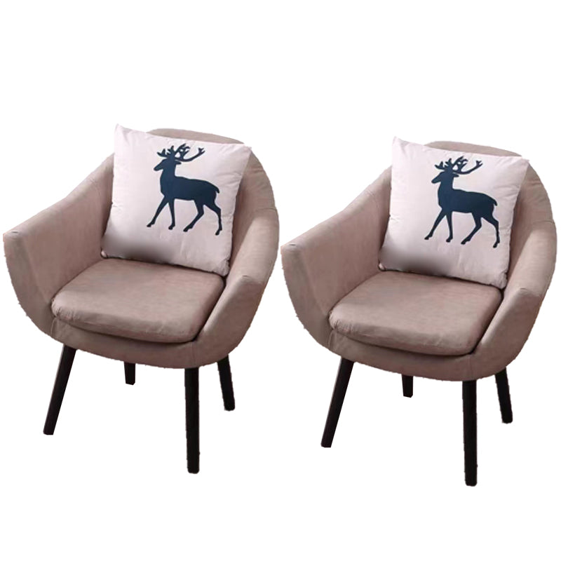 27.56" Wide Faux Leather Pillow Back Flared Arms Arm Sponge 4 Legs Chair