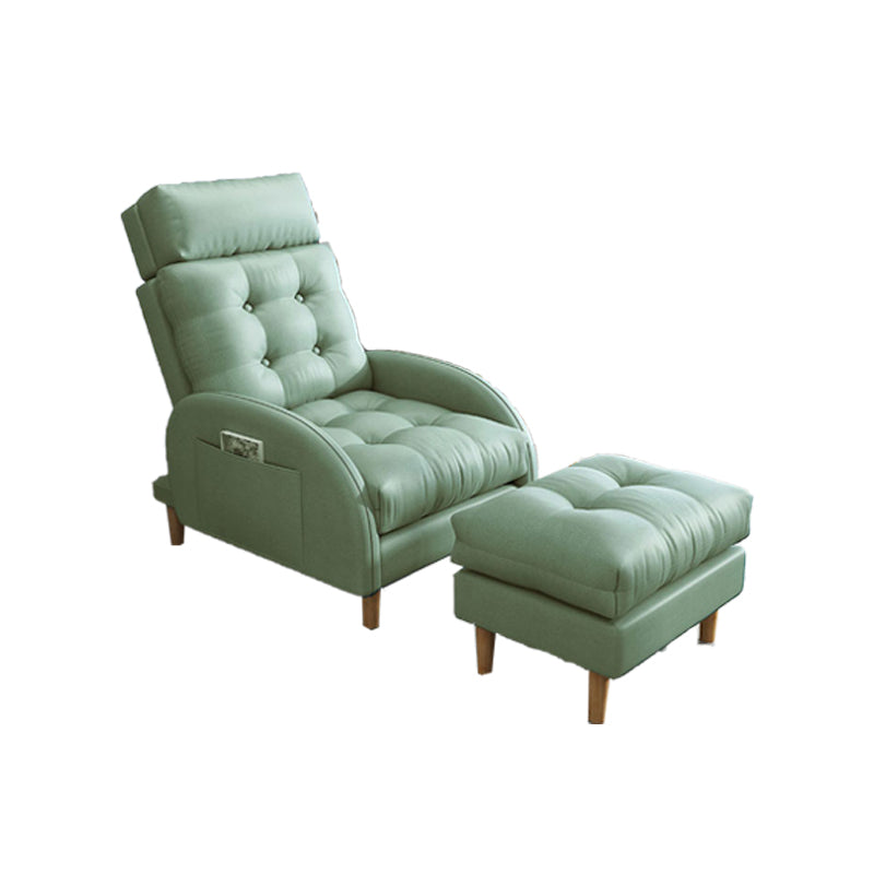 Contemporary Faux Leather Arms Included with Ottoman Lounge Accent Chair