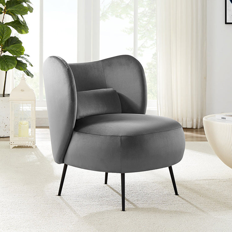27.5"Wide Pillow Back Armless Slipper Accent Chair for Bedroom
