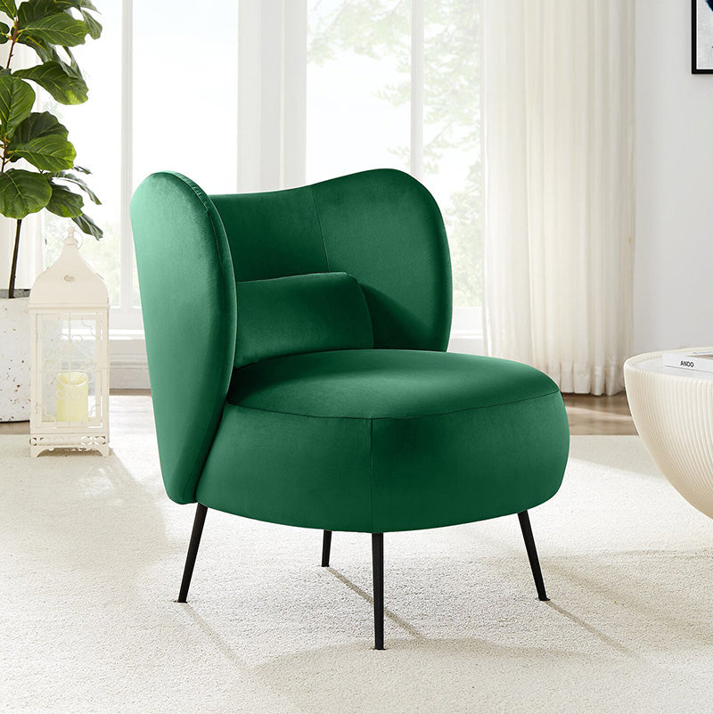 27.5"Wide Pillow Back Armless Slipper Accent Chair for Bedroom
