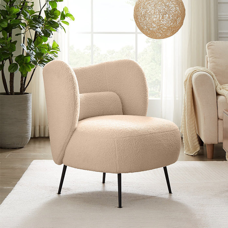 27.5"Wide Pillow Back Armless Slipper Accent Chair for Bedroom