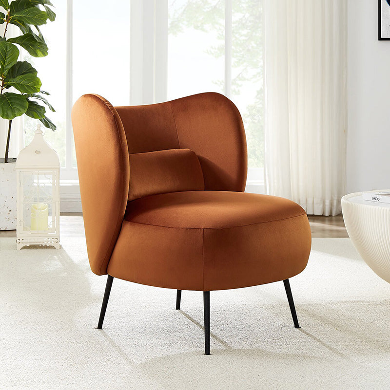 27.5"Wide Pillow Back Armless Slipper Accent Chair for Bedroom