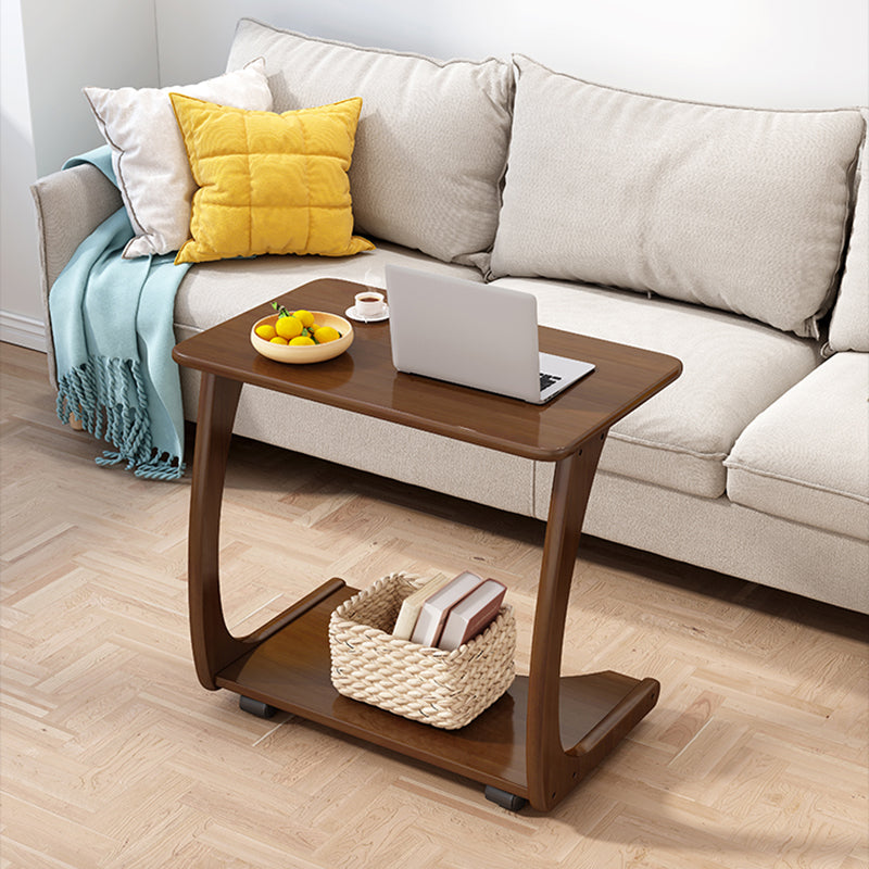 25.59" Tall Contemporary Style Coffee Cocktail Table Solid Wood Coffee Table