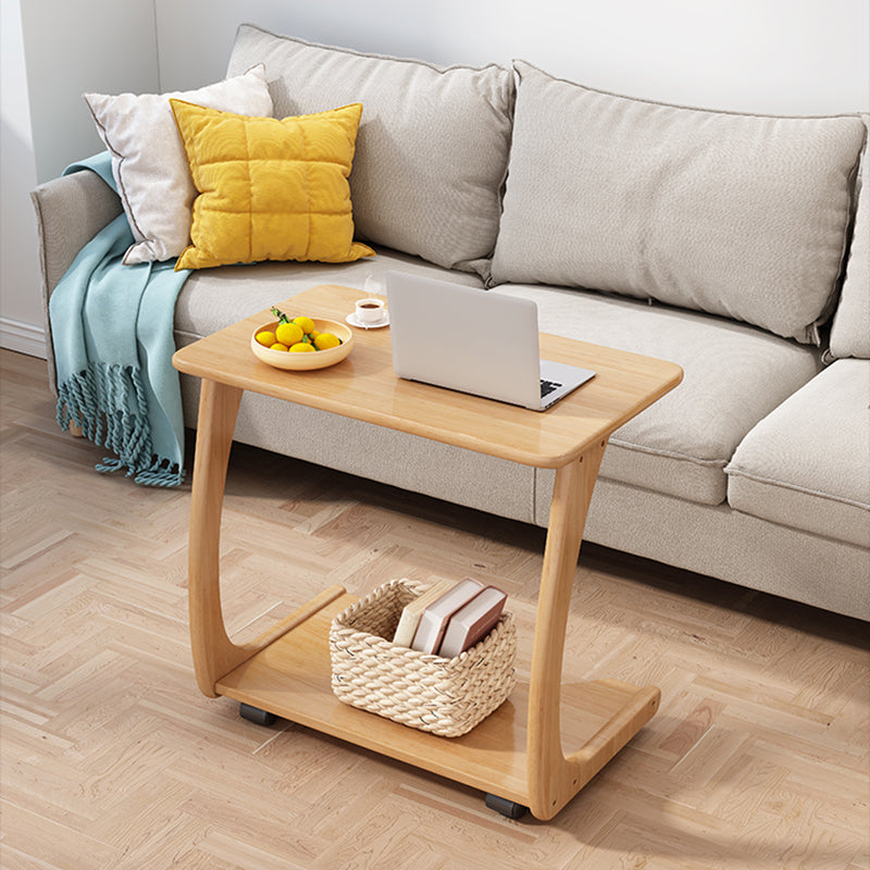 25.59" Tall Contemporary Style Coffee Cocktail Table Solid Wood Coffee Table