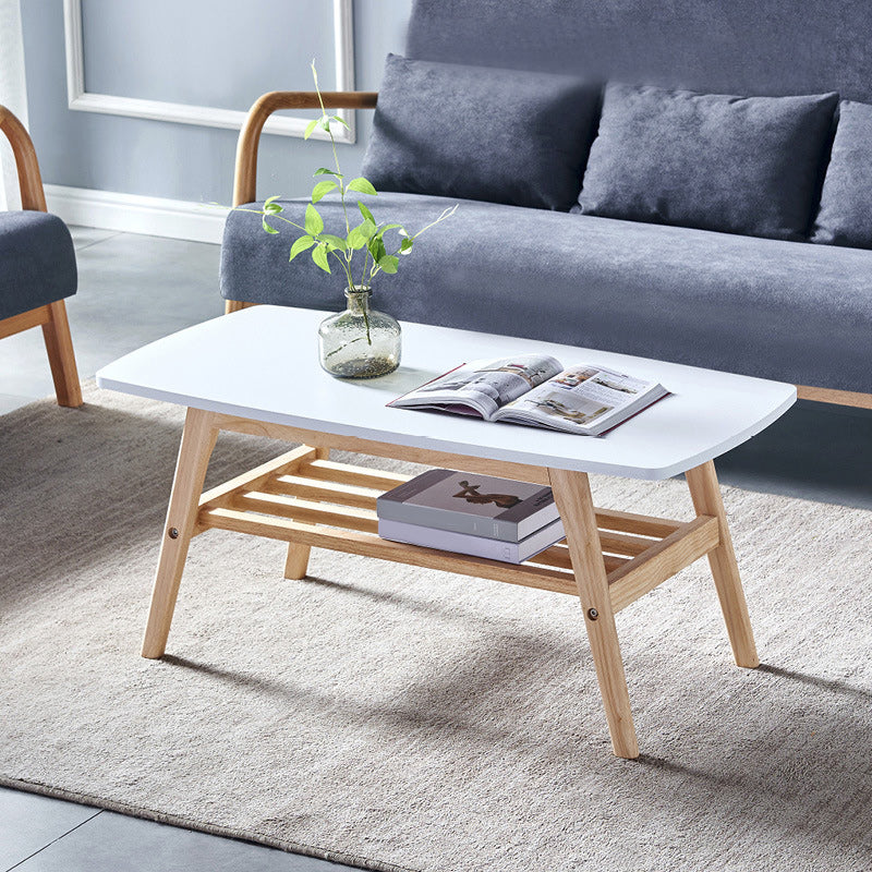 4 Legs 1 Coffee Table Modern Rectangular Solid Wood Coffee Table