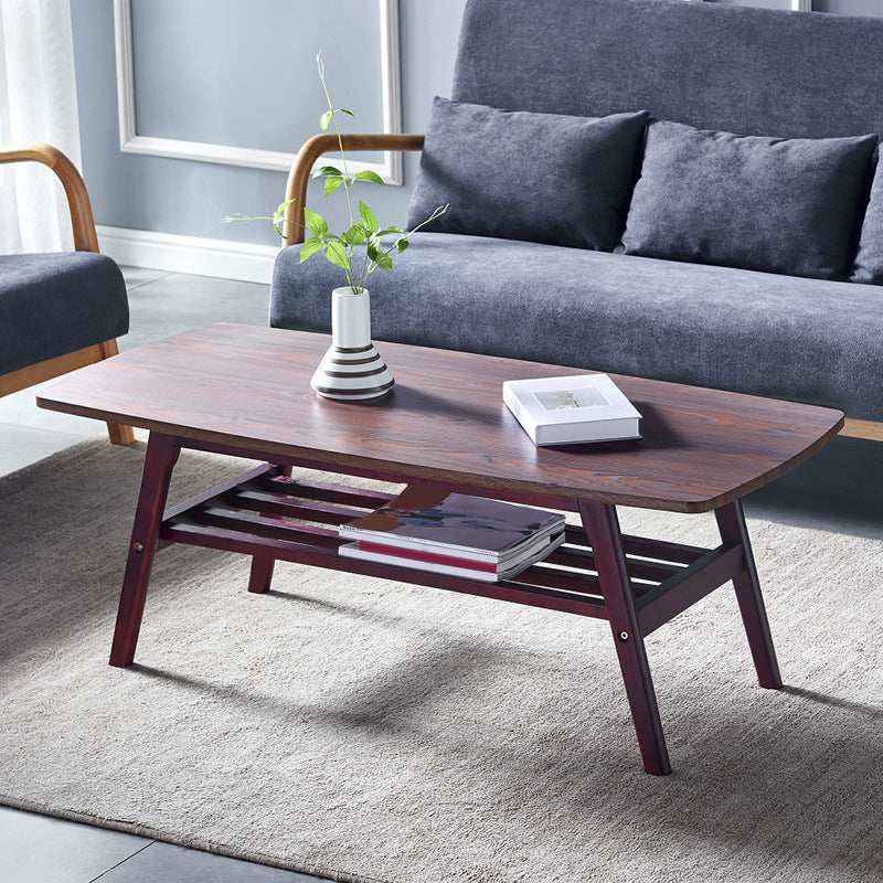4 Legs 1 Coffee Table Modern Rectangular Solid Wood Coffee Table
