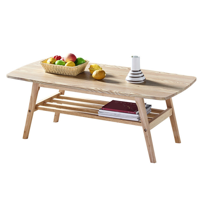 4 Legs 1 Coffee Table Modern Rectangular Solid Wood Coffee Table