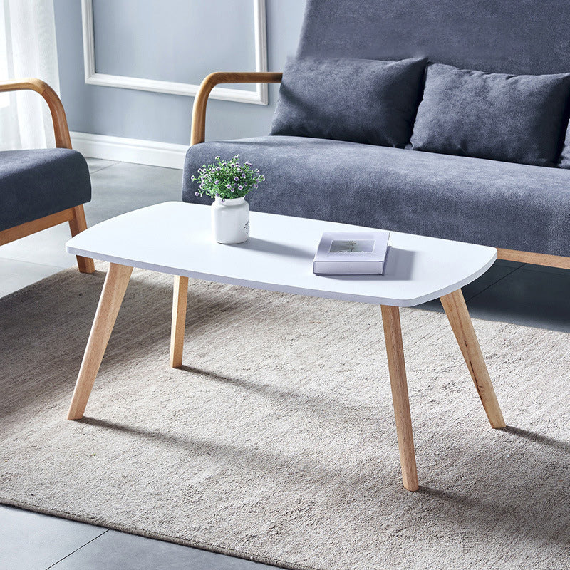 4 Legs 1 Coffee Table Modern Rectangular Solid Wood Coffee Table