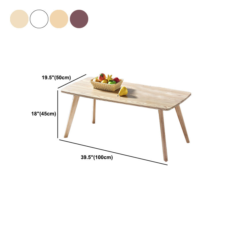 4 Legs 1 Coffee Table Modern Rectangular Solid Wood Coffee Table