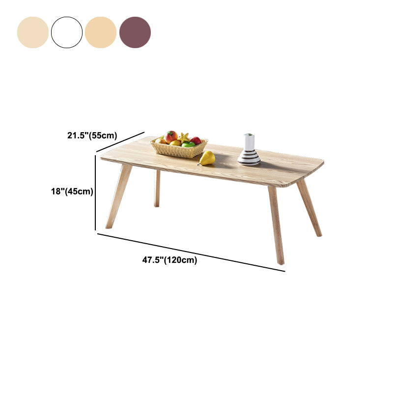 4 Legs 1 Coffee Table Modern Rectangular Solid Wood Coffee Table