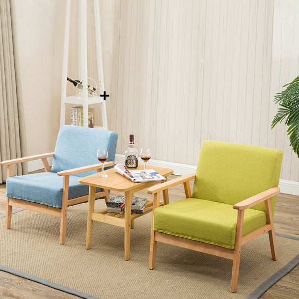 Linen Chair 25.1" L X24.4"W X28.3"H Removable Cushions Chair for Living Room