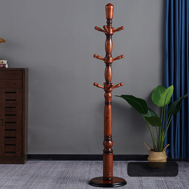 Mid-Century Modern Hall Stand Oak Wood Hooks Included Free Standing Entryway Kit