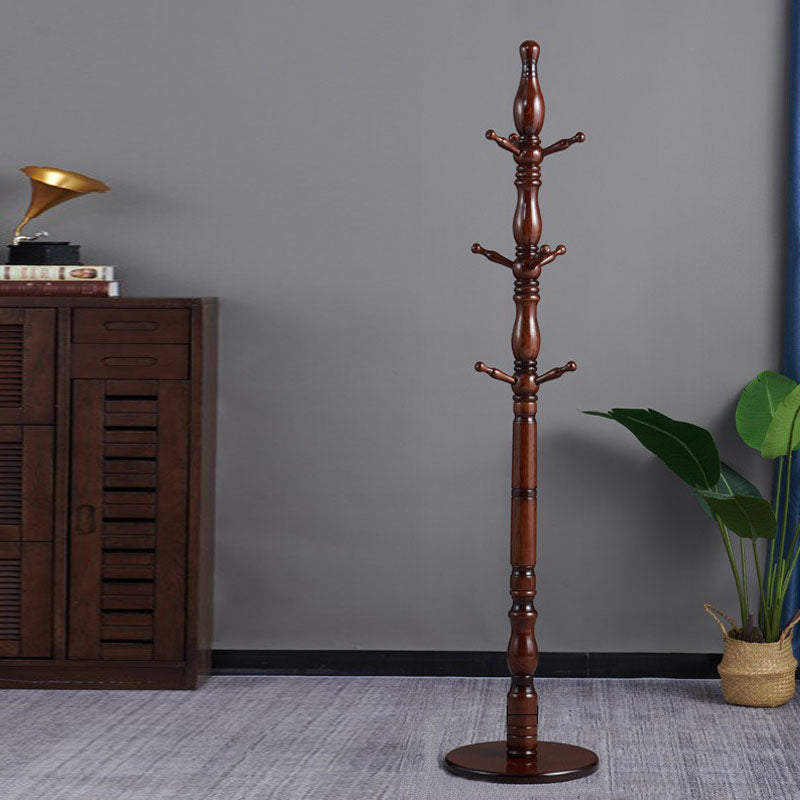 Mid-Century Modern Hall Stand Oak Wood Hooks Included Free Standing Entryway Kit