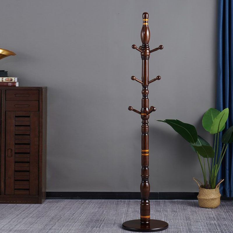 Mid-Century Modern Hall Stand Oak Wood Hooks Included Free Standing Entryway Kit