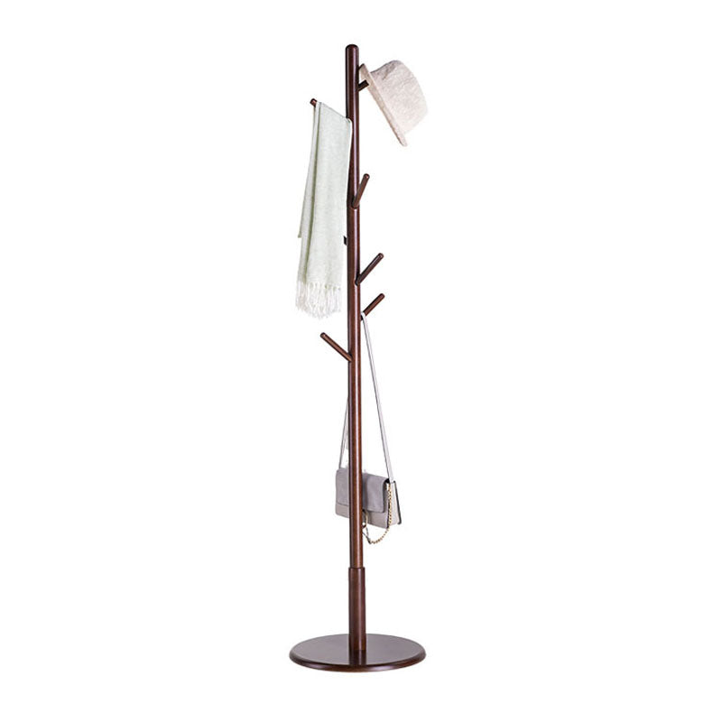 Contemporary Hall Stand Oak Wood Free Hooks Included Standing Entryway Kit