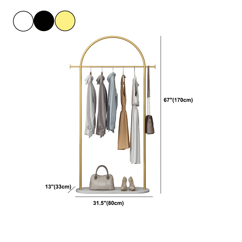 Glam Coat Rack Free Standing Metal Hall Stand with Slate Base Living Room