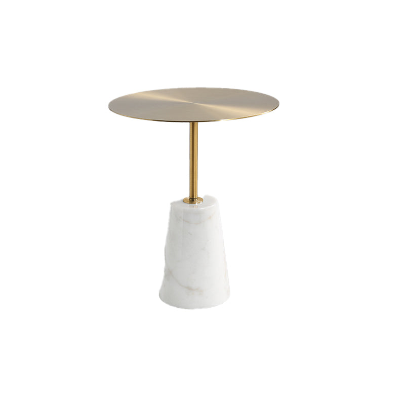 Modern Pedestal Side Table Round Metal Sofa End Table for Living Room