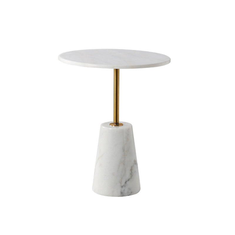 Modern Pedestal Side Table Round Metal Sofa End Table for Living Room