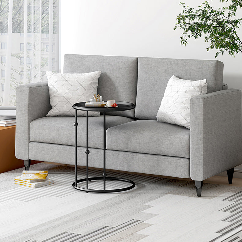 Mid-Century Black / Gold Metal Round Tray Top End Table C Side Table