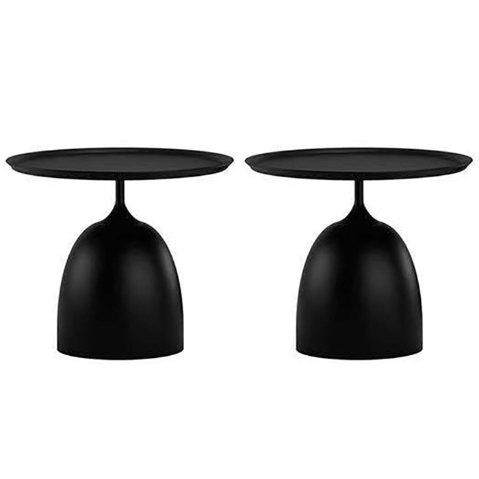 Medieval Modern Style Round Metal Table with Pedestal Base Side Table